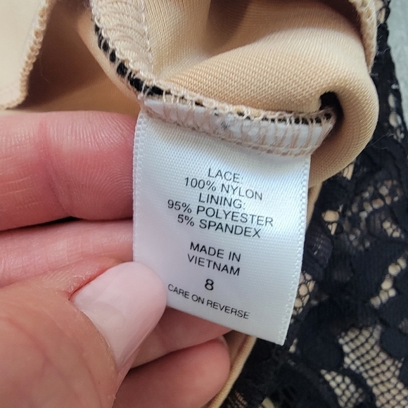 NWT New York & Co Black and Tan Lace Skirt 8 - Picture 6 of 10